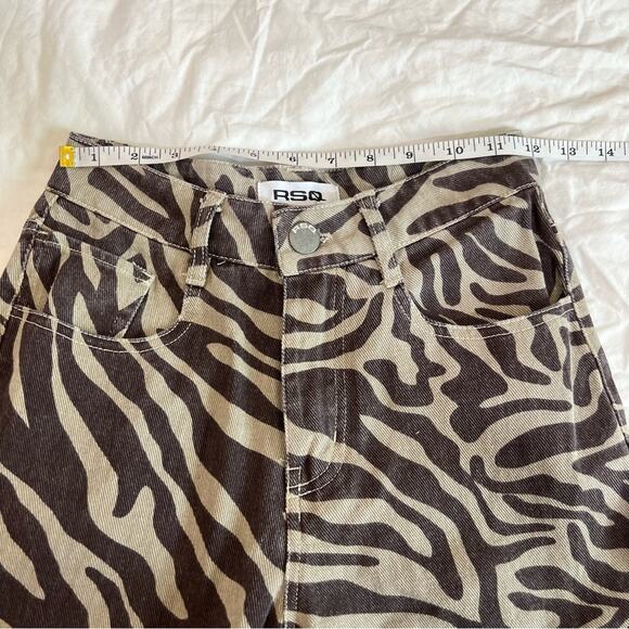 RSQ Zebra Striped Wide Leg High Waist Pants sz 24 - Picture 7 of 16
